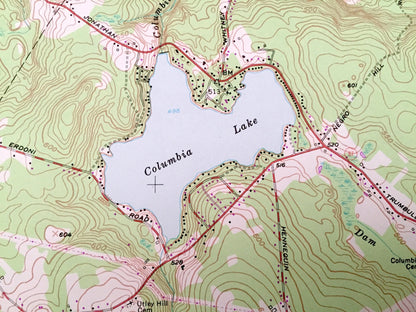 Antique Columbia, Connecticut 1953 US Geological Survey Topographic Map – Tolland, New London County, Andover, Coventry, Lebanon, Hebron, CT