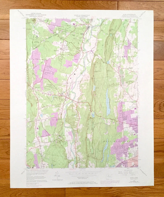 Antique Avon, Connecticut 1957 US Geological Survey Topographic Map – Hartford County, Simsbury, Bloomfield, Farmington, West Hartford, CT