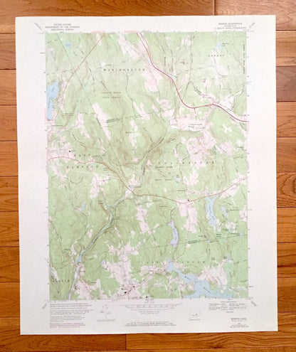 Antique Moodus, Connecticut 1967 US Geological Survey Topographic Map – Hartford, New London, Middlesex County, Marlborough, Colchester, CT