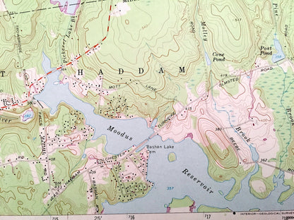Antique Moodus, Connecticut 1967 US Geological Survey Topographic Map – Hartford, New London, Middlesex County, Marlborough, Colchester, CT