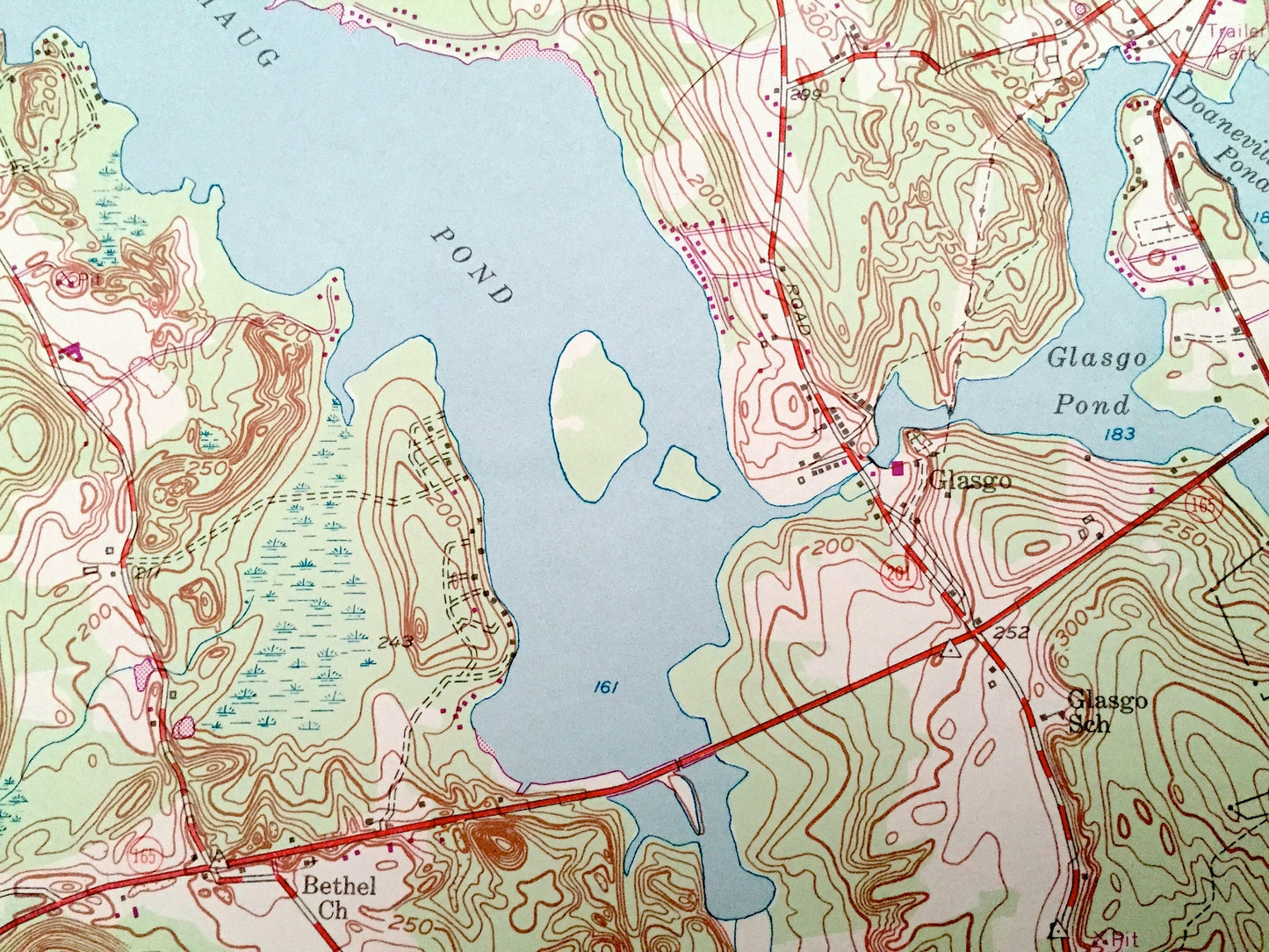 Antique Jewett City, Connecticut 1953 US Geological Survey Topographic Map – New London County, Griswold, Preston, North Stonington, CT