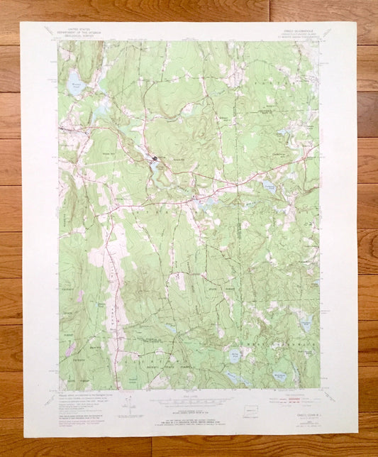 Antique Oneco, Connecticut 1953 US Geological Survey Topographic Map – Windham, New London County, Sterling, CT, Providence, Kent County, RI
