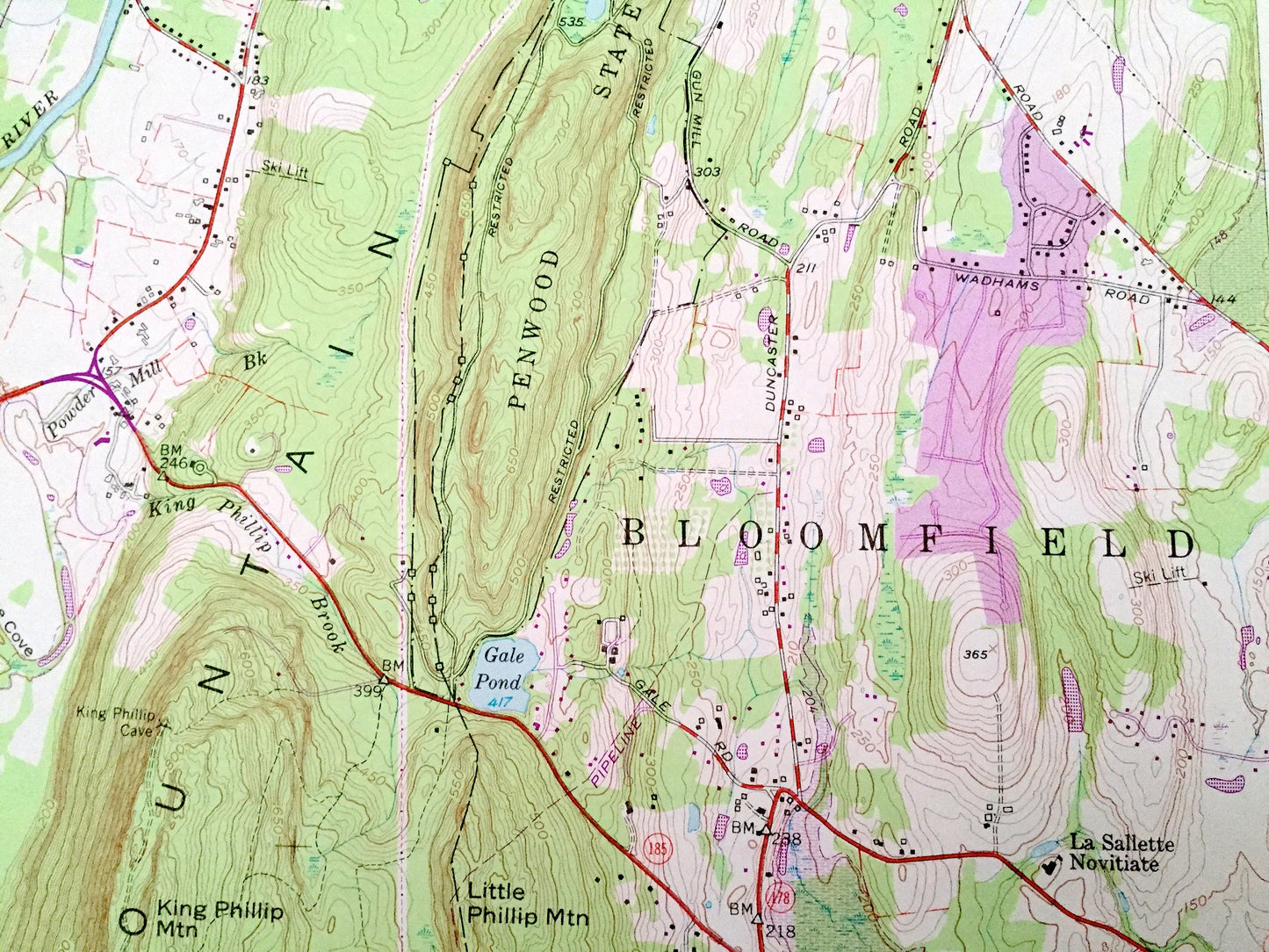 Antique Avon, Connecticut 1957 US Geological Survey Topographic Map – Hartford County, Simsbury, Bloomfield, Farmington, West Hartford, CT