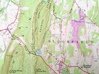 Antique Avon, Connecticut 1957 US Geological Survey Topographic Map – Hartford County, Simsbury, Bloomfield, Farmington, West Hartford, CT