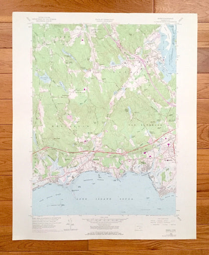 Antique Essex, Connecticut 1958 US Geological Survey Topographic Map – Middlesex County, Deep RIver, Westbrook, Old Saybrook, Winthrop, CT