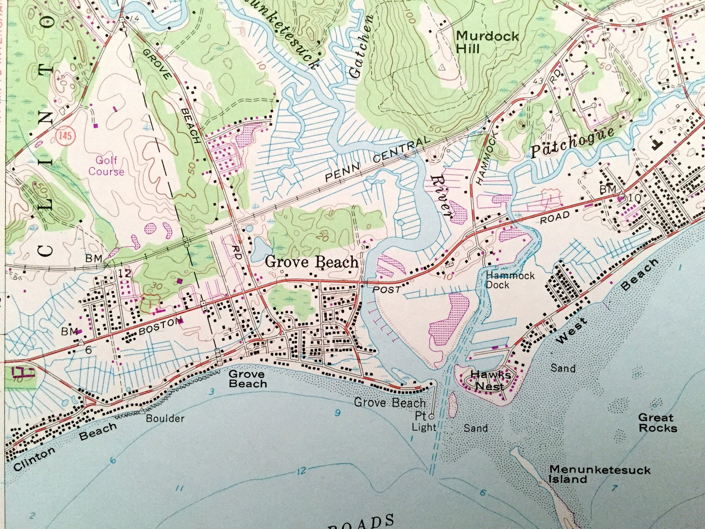 Antique Essex, Connecticut 1958 US Geological Survey Topographic Map – Middlesex County, Deep RIver, Westbrook, Old Saybrook, Winthrop, CT