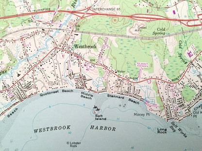 Antique Essex, Connecticut 1958 US Geological Survey Topographic Map – Middlesex County, Deep RIver, Westbrook, Old Saybrook, Winthrop, CT