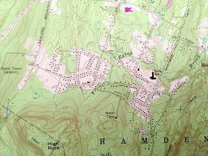 Antique Mount Carmel, Connecticut 1967 US Geological Survey Topographic Map – New Haven County, Prospect, Hamden, Bethany, Woodbridge, CT