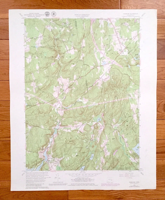 Antique Hamburg, Connecticut 1961 US Geological Survey Topographic Map – Middlesex, New London County, Salem, Lyme, East Haddam, CT
