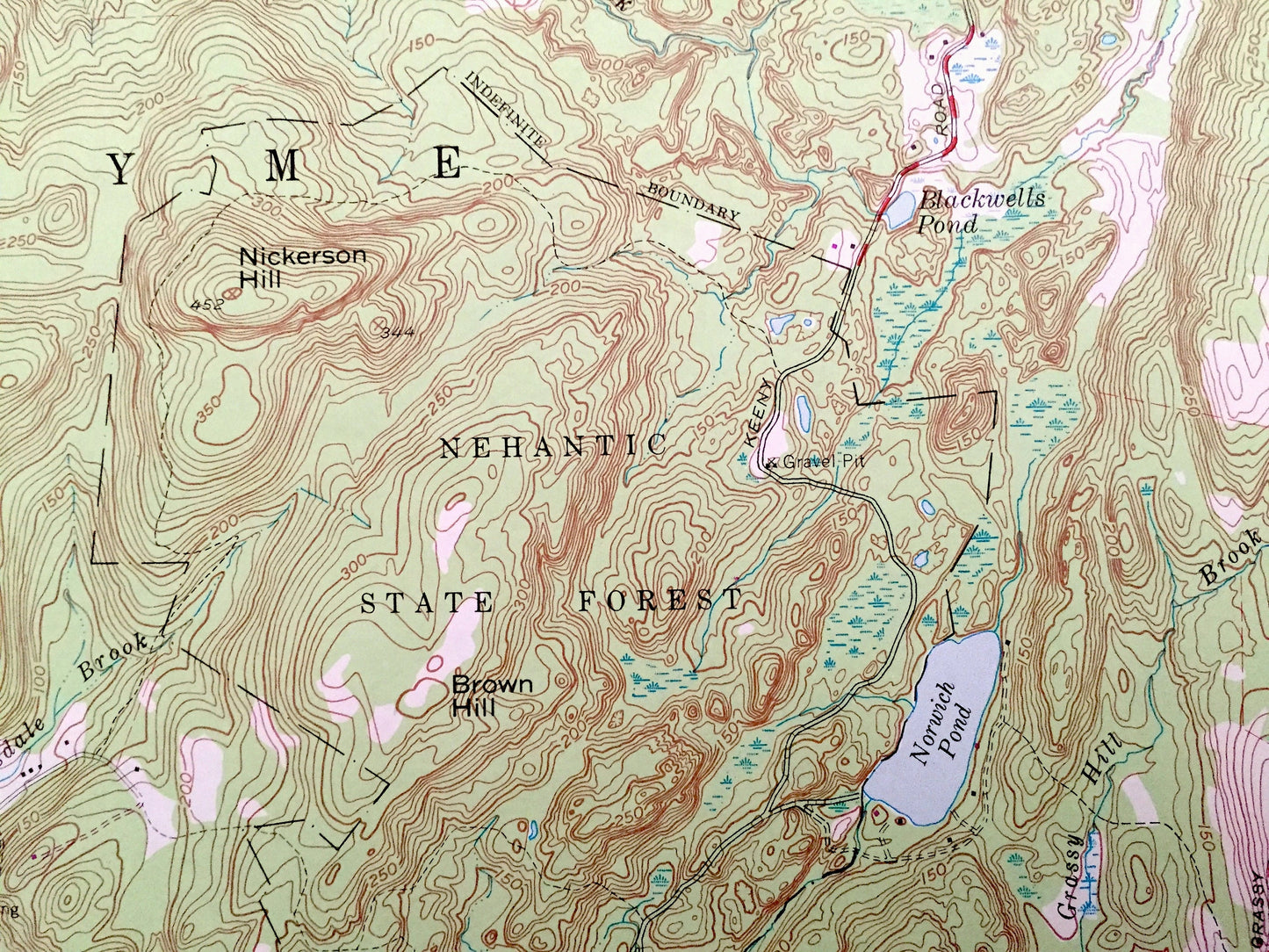 Antique Hamburg, Connecticut 1961 US Geological Survey Topographic Map – Middlesex, New London County, Salem, Lyme, East Haddam, CT
