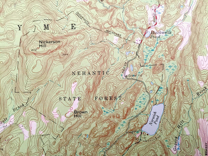 Antique Hamburg, Connecticut 1961 US Geological Survey Topographic Map – Middlesex, New London County, Salem, Lyme, East Haddam, CT