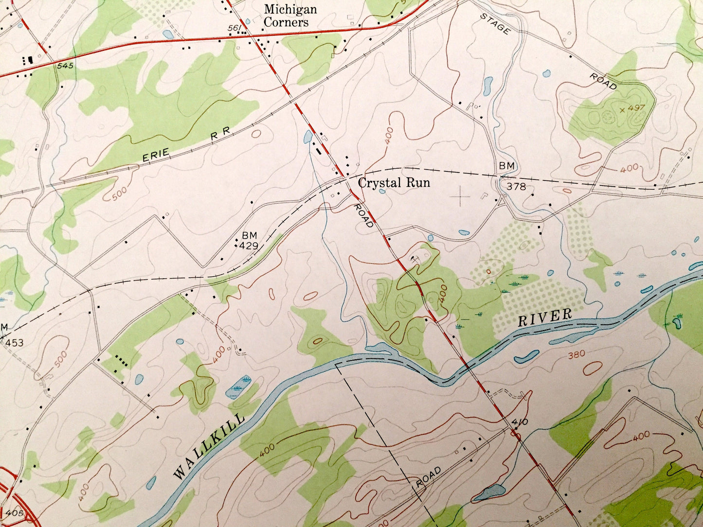 Antique Goshen, New York 1957 US Geological Survey Topographic Map – Orange County, Wallkill, Montgomery, Hamptonburgh, Blooming Grove, NY