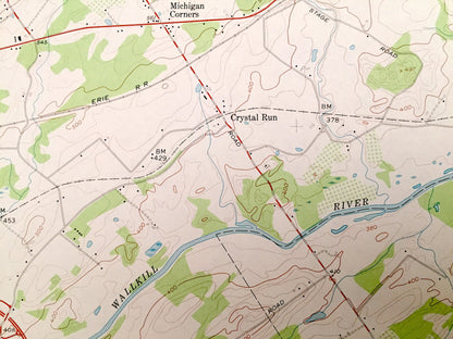 Antique Goshen, New York 1957 US Geological Survey Topographic Map – Orange County, Wallkill, Montgomery, Hamptonburgh, Blooming Grove, NY