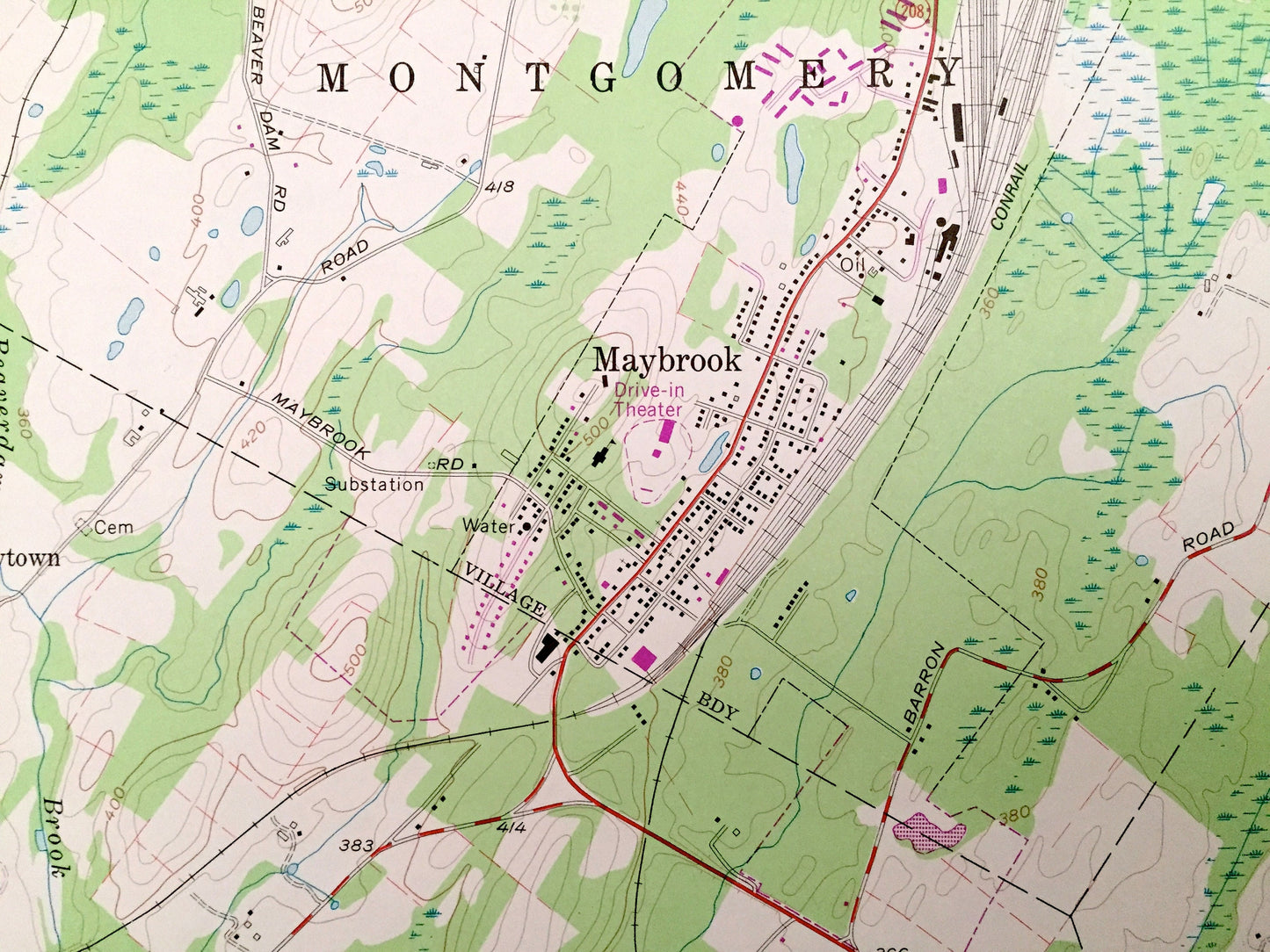 Antique Maybrook, New York 1957 US Geological Survey Topographic Map – Orange County, Montgomery, New Windsor, Blooming Grove, Neelytown, NY