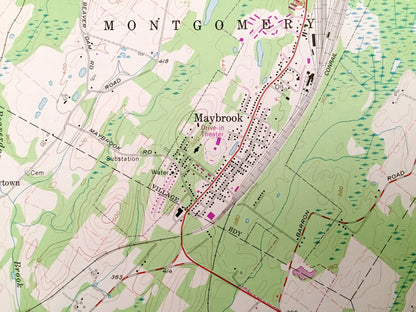 Antique Maybrook, New York 1957 US Geological Survey Topographic Map – Orange County, Montgomery, New Windsor, Blooming Grove, Neelytown, NY