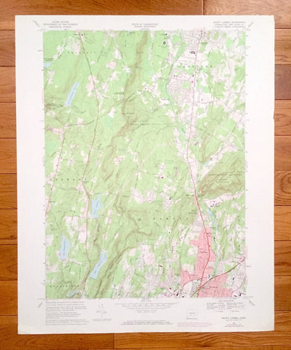 Antique Mount Carmel, Connecticut 1967 US Geological Survey Topographic Map – New Haven County, Prospect, Hamden, Bethany, Woodbridge, CT