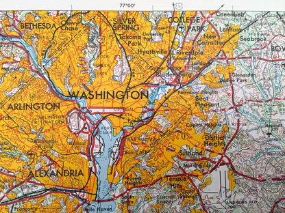 Antique Washington, DC 1957 US Geological Survey Topographic Map – Annapolis, Maryland, Alexandria, Falls Church, Arlington Chesapeake MD va