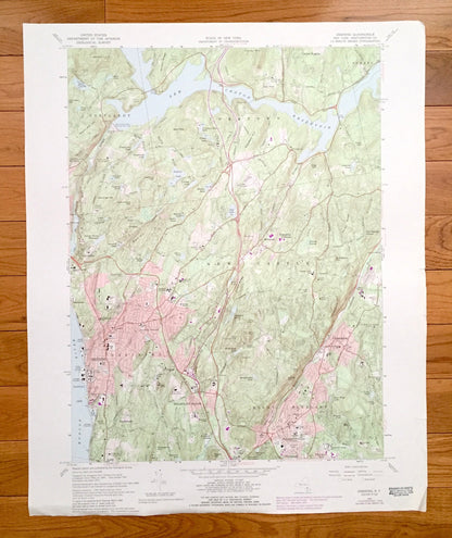 Antique Ossining, New York 1967 US Geological Survey Topographic Map – Westchester County, Cortlandt, Yorktown, New Castle, Ossining, NY