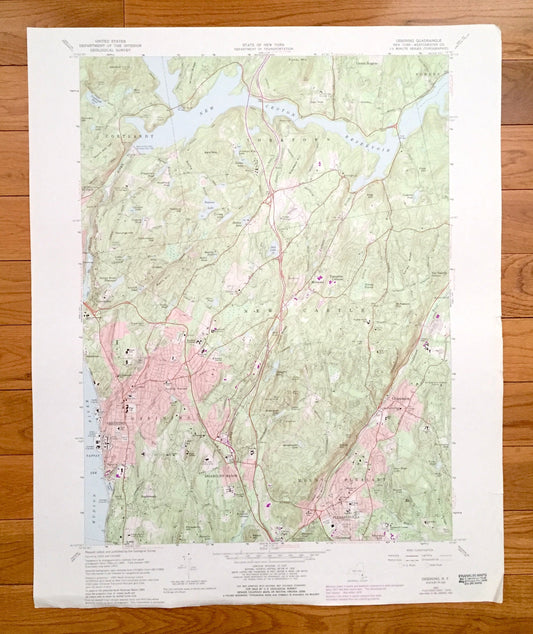 Antique Ossining, New York 1967 US Geological Survey Topographic Map – Westchester County, Cortlandt, Yorktown, New Castle, Ossining, NY