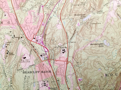 Antique Ossining, New York 1967 US Geological Survey Topographic Map – Westchester County, Cortlandt, Yorktown, New Castle, Ossining, NY