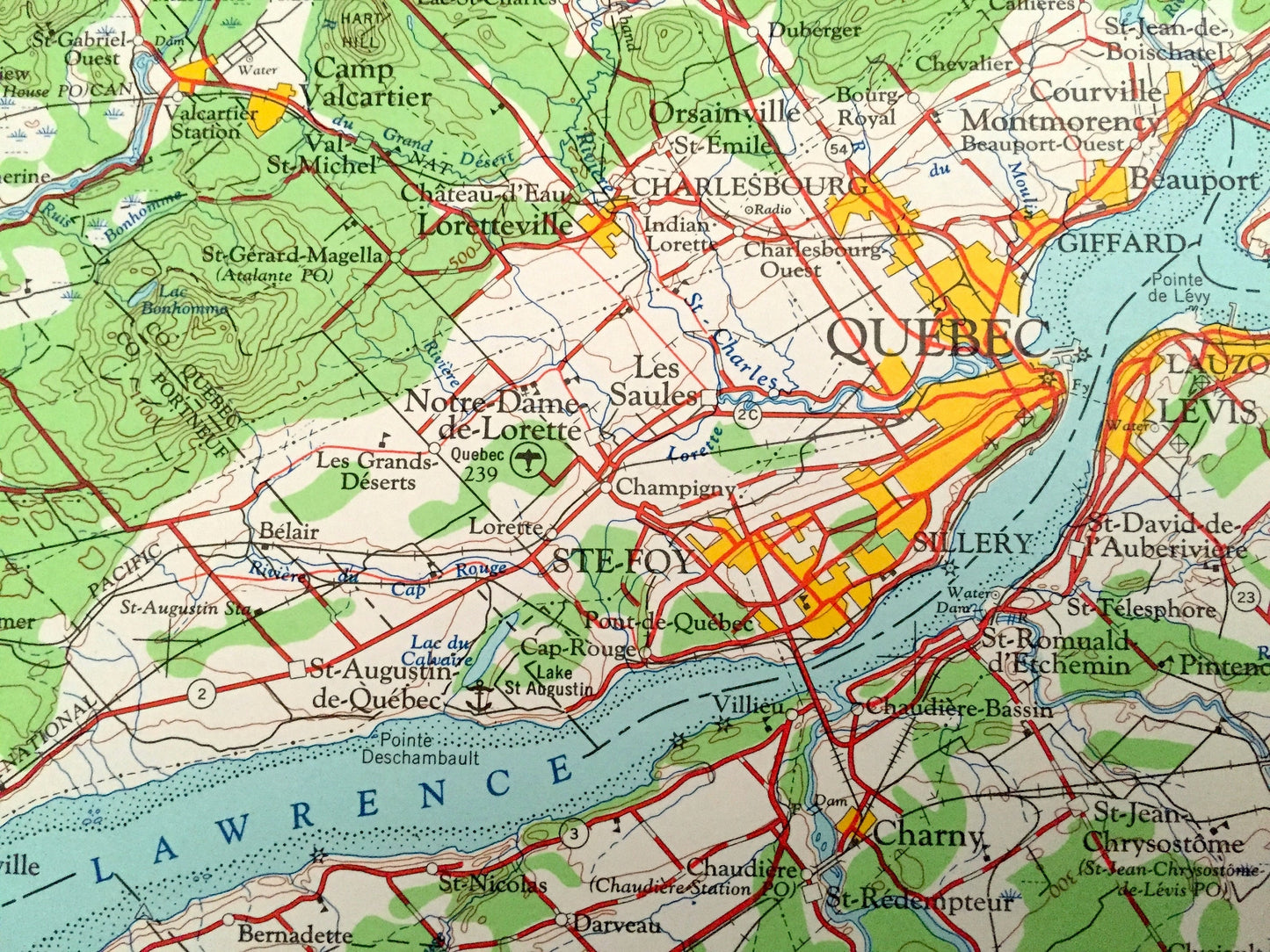 Antique Quebec, Canada 1962 US Geological Survey Topographic Map – Charlesbough, Orsainville, Giffard, Beauport, Victoriaville, Loretteville