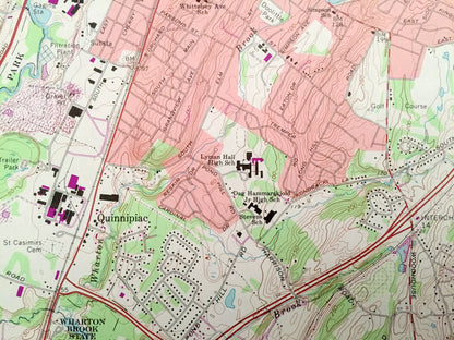 Antique Wallingford, Connecticut 1967 US Geological Survey Topographic Map – New Haven County, Yalesville, Cheshire, Meriden, North Haven CT