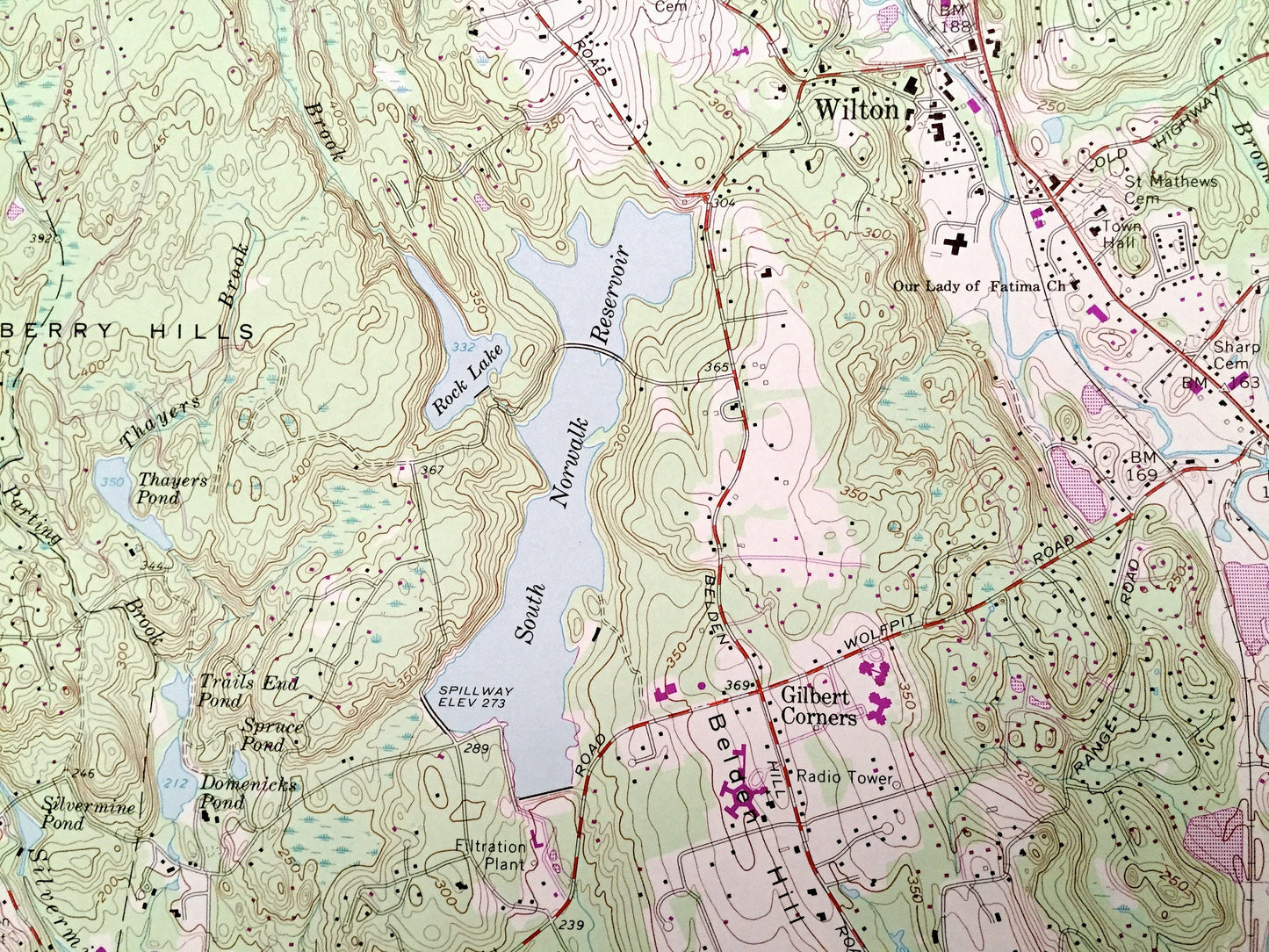 Antique Norwalk North, Connecticut 1960 US Geological Survey Topographic Map – Fairfield County, New Canaan CT, Westchester County, NY