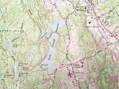 Antique Norwalk North, Connecticut 1960 US Geological Survey Topographic Map – Fairfield County, New Canaan CT, Westchester County, NY