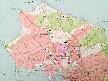 Antique Sea Cliff, New York 1968 US Geological Survey Topographic Map – Queens, Nassau County, Oyster Bay, Glen Cove, North Hempstead, NY