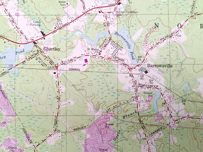 Antique Norton, Massachusetts 1964 US Geological Survey Topographic Map – Bristol County, Mansfield, Easton, Attleboro, Rehoboth, Taunton MA