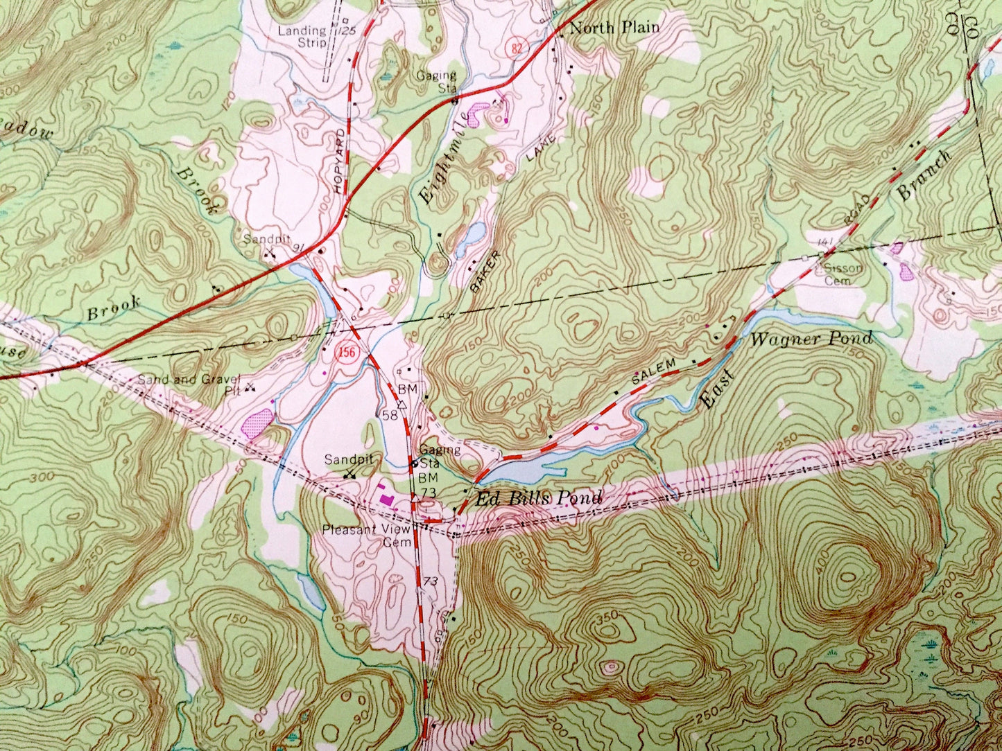 Antique Hamburg, Connecticut 1961 US Geological Survey Topographic Map – Middlesex, New London County, Salem, Lyme, East Haddam, CT