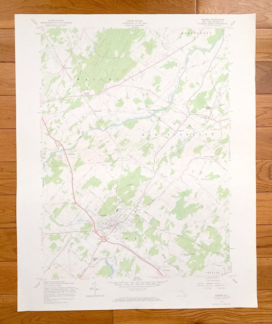 Antique Goshen, New York 1957 US Geological Survey Topographic Map – Orange County, Wallkill, Montgomery, Hamptonburgh, Blooming Grove, NY