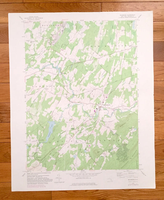 Antique Maybrook, New York 1957 US Geological Survey Topographic Map – Orange County, Montgomery, New Windsor, Blooming Grove, Neelytown, NY