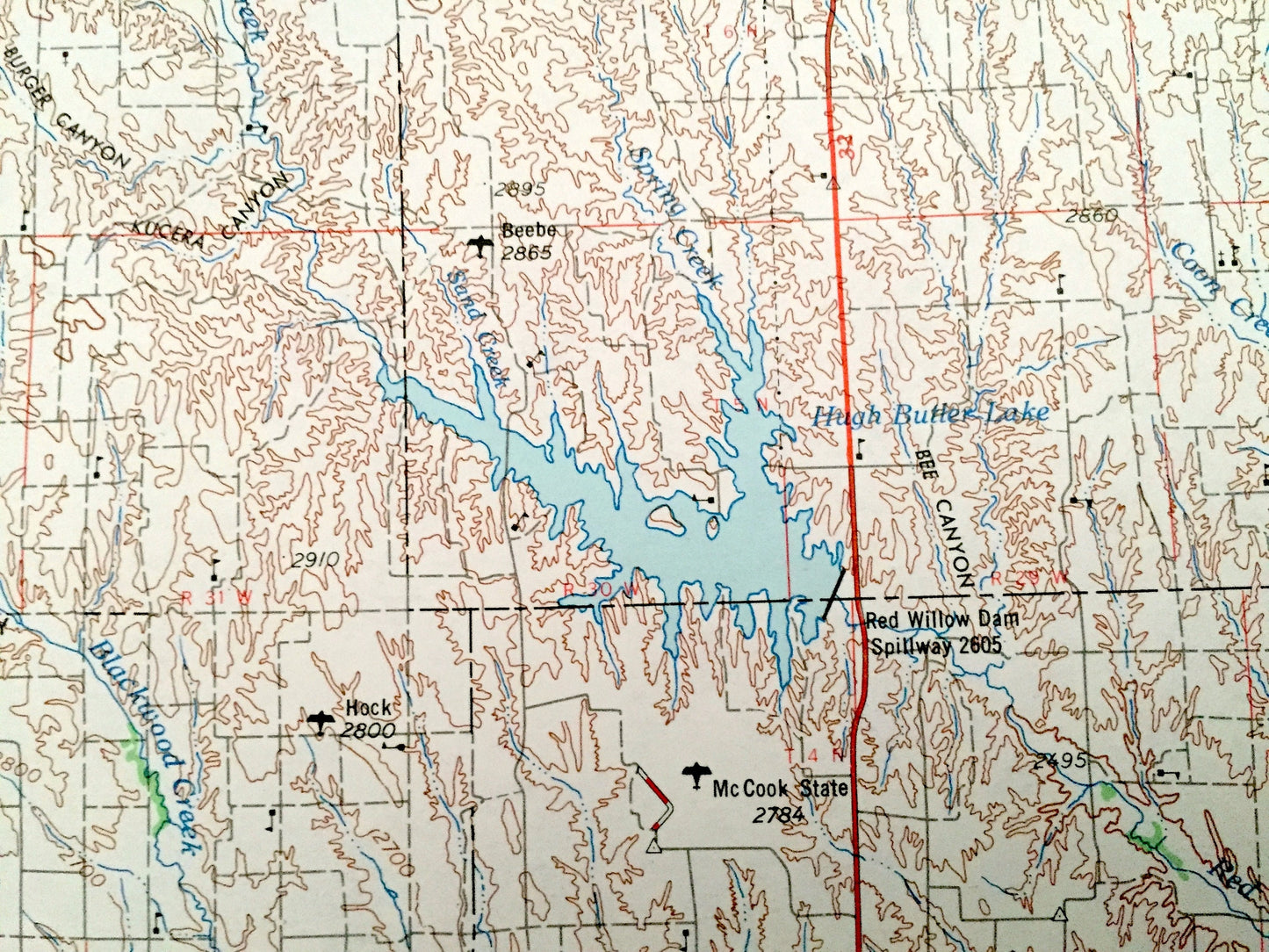 Antique McCook, Nebraska 1954 US Geological Survey Topographic Map – Cambridge, Bartley, Indianola, Culbertson Trenton Benkelman Stratton NE