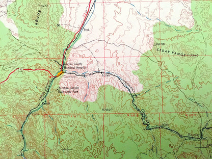 Antique Caliente, Nevada 1954 US Geological Survey Topographic Map – Pioche, Panaca, Carp, Crystal Springs, Alamo, Hiko Delamar Mountains NV