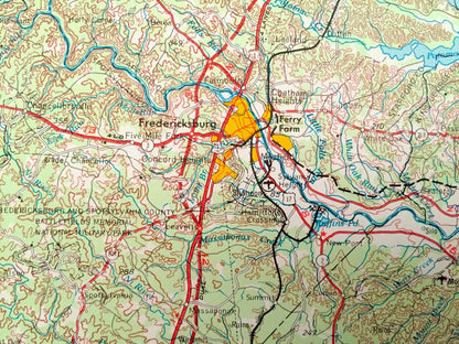 Antique Washington, DC 1957 US Geological Survey Topographic Map – Annapolis, Maryland, Alexandria, Falls Church, Arlington Chesapeake MD va
