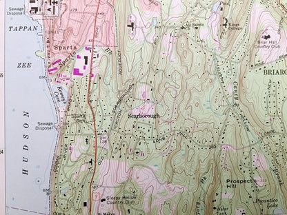 Antique Ossining, New York 1967 US Geological Survey Topographic Map – Westchester County, Cortlandt, Yorktown, New Castle, Ossining, NY