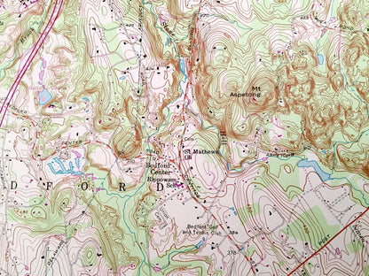 Antique Mount Kisco, New York 1955 US Geological Survey Topographic Map – Westchester County, New Castle NY, Fairfield County, Greenwich, CT