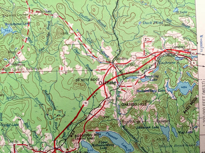 Antique Presque Isle, Maine 1954 US Geological Survey Topographic Map – Caribou, Washburn, Ashland, Oakfield, Mapleton, Island Falls, Quebec