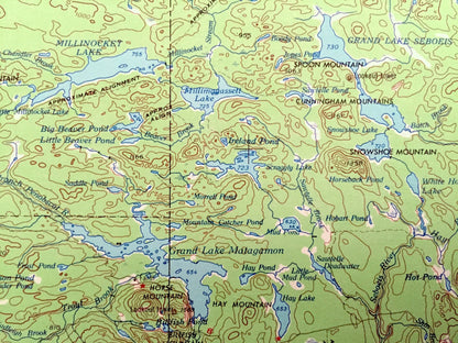 Antique Presque Isle, Maine 1954 US Geological Survey Topographic Map – Caribou, Washburn, Ashland, Oakfield, Mapleton, Island Falls, Quebec