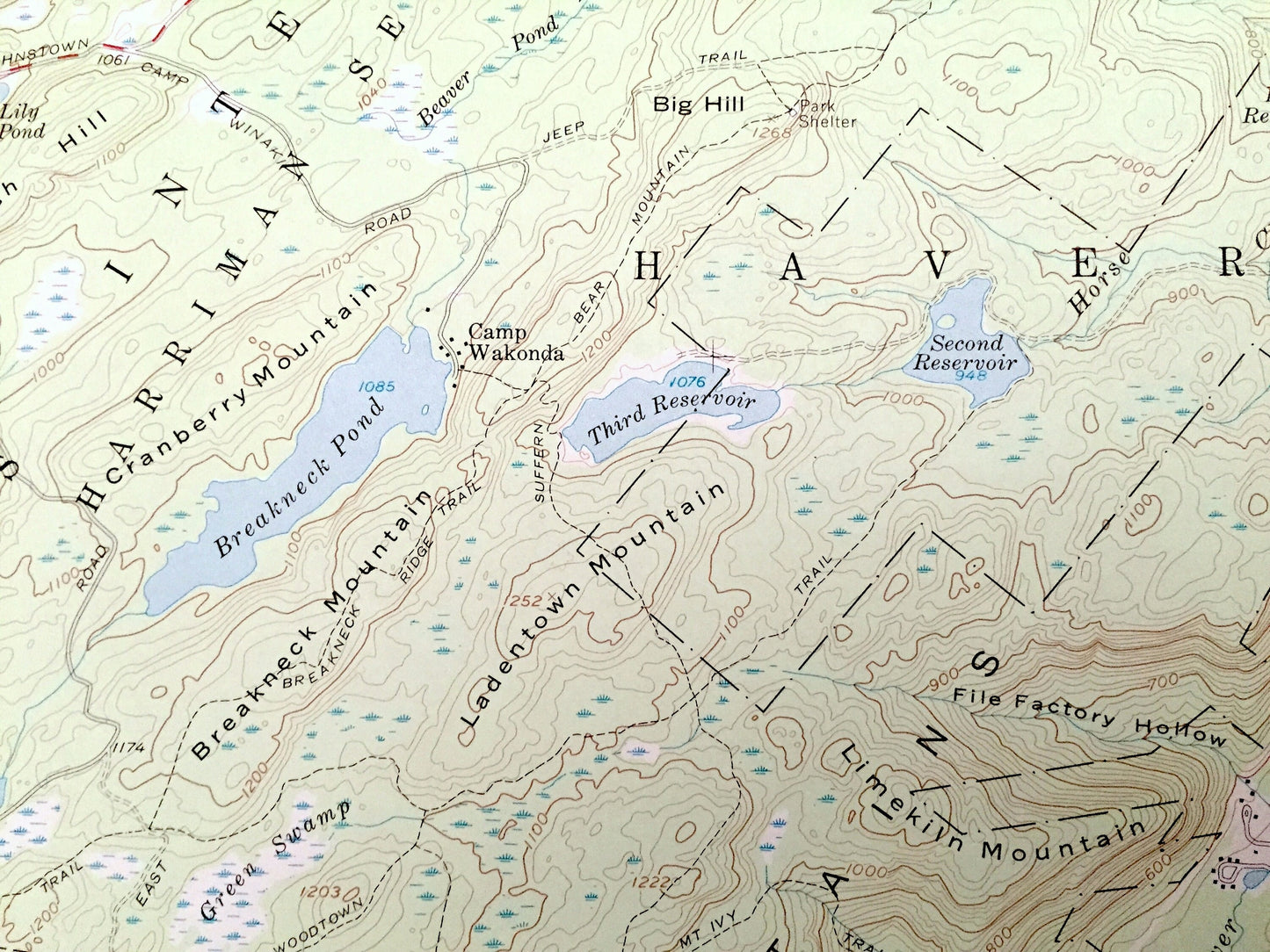 Antique Thiells, New York 1955 US Geological Survey Topographic Map – Orange, Rockland County, Tuxedo, Stony Point, Haverstraw, Ramapo, NY