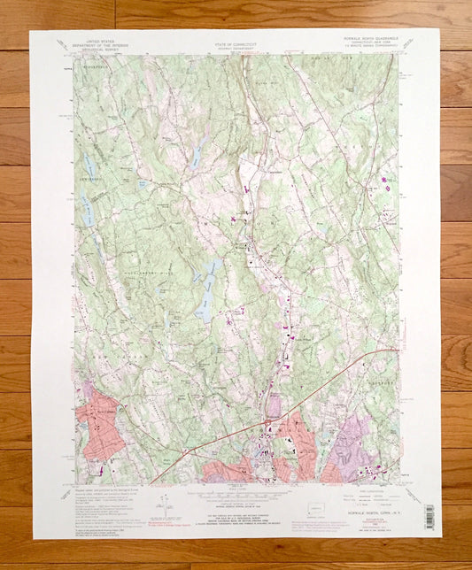 Antique Norwalk North, Connecticut 1960 US Geological Survey Topographic Map – Fairfield County, New Canaan CT, Westchester County, NY