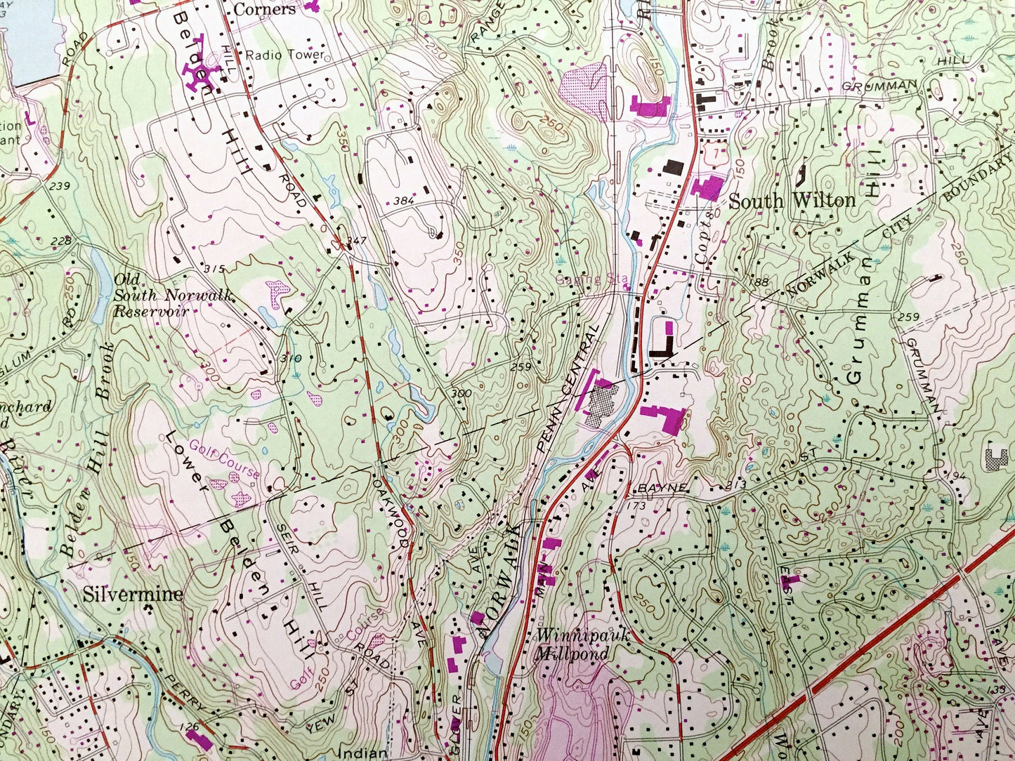 Antique Norwalk North, Connecticut 1960 US Geological Survey Topographic Map – Fairfield County, New Canaan CT, Westchester County, NY