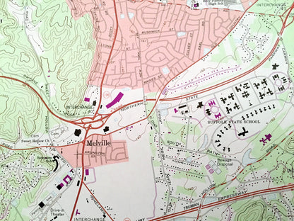 Antique Huntington, New York 1967 US Geological Survey Topographic Map – Suffolk, Nassau County, Oyster Bay, Laurel Hollow, Hicksville, NY