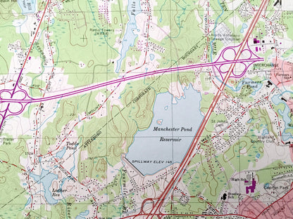 Antique Attleboro, Massachusetts 1964 US Geological Survey Topographic Map – Norfolk, Bristol County, MA, Providence County, Pawtucket, RI