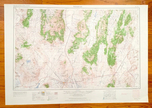 Antique Tonopah, Nevada 1962 US Geological Survey Topographic Map – Mineral, Esmeralda, Nye County, Toiyabe National Forest Desert Valley NV