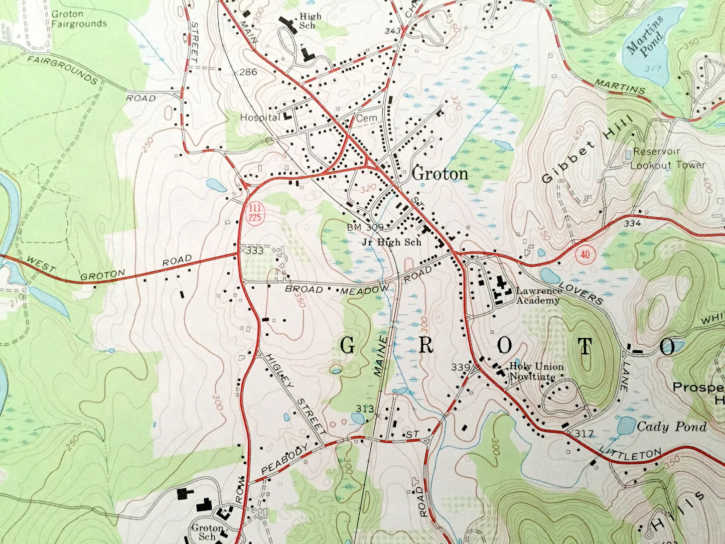 Antique Ayer, Massachusetts 1966 US Geological Survey Topographic Map – Middlesex, Worcester County, Groton, Harvard, Boxborough, Shirley MA