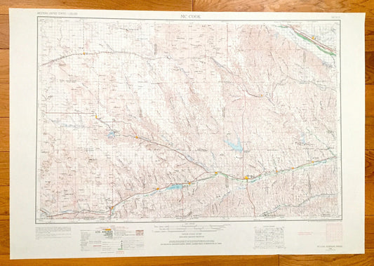 Antique McCook, Nebraska 1954 US Geological Survey Topographic Map – Cambridge, Bartley, Indianola, Culbertson Trenton Benkelman Stratton NE