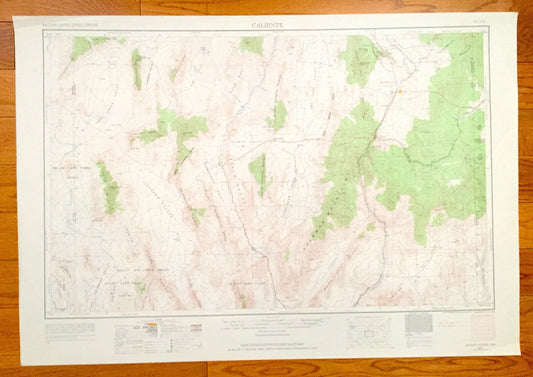 Antique Caliente, Nevada 1954 US Geological Survey Topographic Map – Pioche, Panaca, Carp, Crystal Springs, Alamo, Hiko Delamar Mountains NV