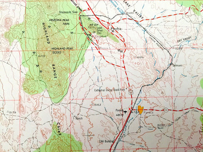 Antique Caliente, Nevada 1954 US Geological Survey Topographic Map – Pioche, Panaca, Carp, Crystal Springs, Alamo, Hiko Delamar Mountains NV